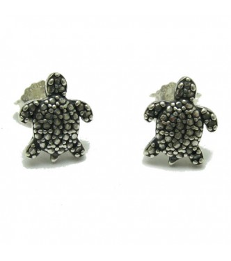 E000690 Sterling silver earings solid 925 Turtles